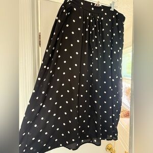 Anne Klein Black and White Polka Dot Midi Skirt